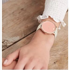 Movado pink , ivory, gold modern 47 watch